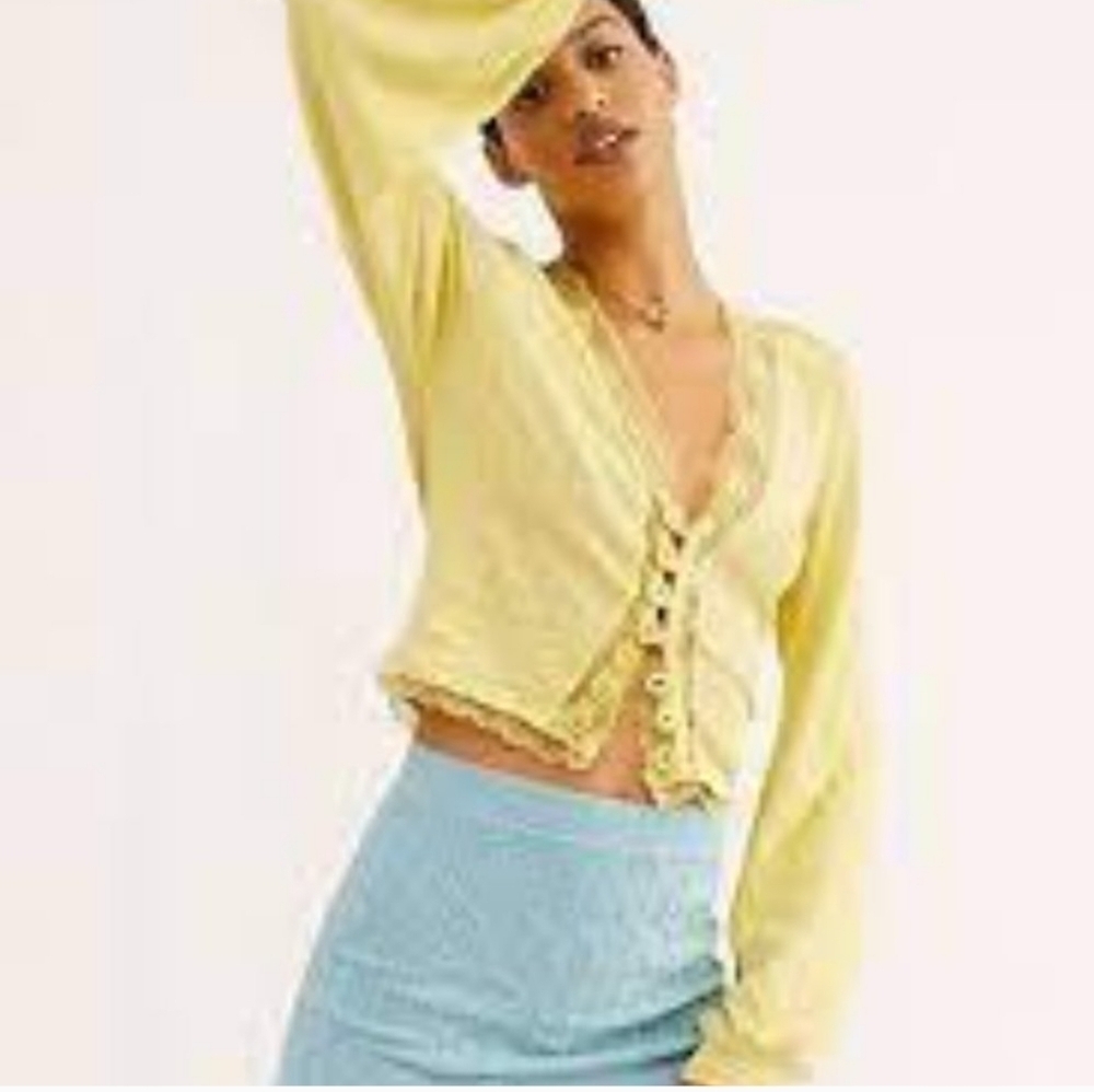 Free People Yellow Crop Top